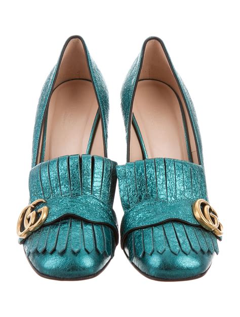 gucci funky green shoes|gucci marmont mid heel pump.